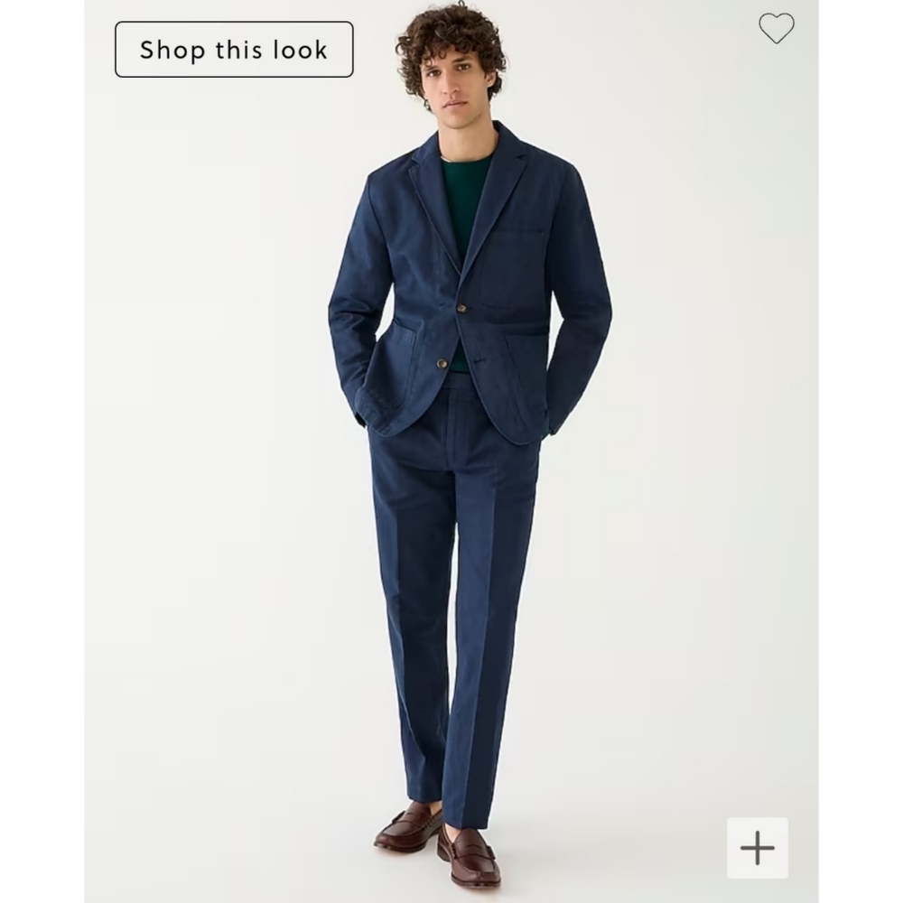 NWT J. Crew Garment-Dyed Cotton-Linen Blend Chino Suit Jacket - Picture 3 of 14